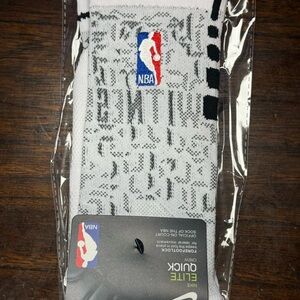 NBA Elite White and Black Crew Socks